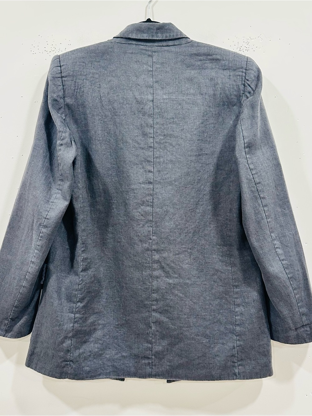 Zara - women’s 100% linen blazer printed sleeves grey open front jacket size M - Picture 5 of 10